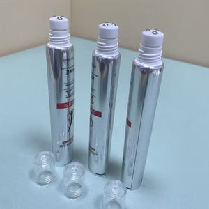Silver Metallic <b>Squeeze</b> Tube with Roller <b>Ball</b> Applicator Cap for Hair Growth Serum - Product Image 3