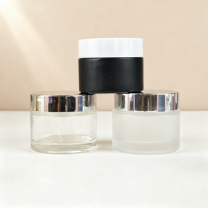 High Quality Face Cream Glass <b>Jar</b> Custom Color 5g 10g 15g 20g 30g 50g 100g <b>Empty</b> Round Silk Screen Body Scrub Cream Glass <b>Jar</b> - Product Image 2