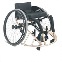 Fauteuil roulant de sport manuel en alliage d'aluminium léger, fauteuil roulant de sport sur mesure pour les matchs des personnes handicapées