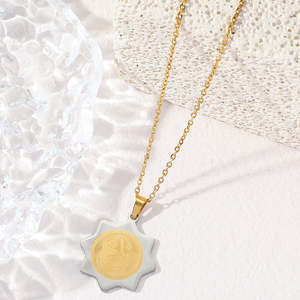 Collar con <span class=keywords><strong>Elemento</strong></span> de <span class=keywords><strong>Fe</strong></span> Central - Colgante Geométrico de Acero Inoxidable, Impermeable y Antideslustre con la Palabra Allah, Regalo Islámico al por Mayor 2026 - Product Image 5