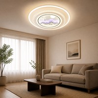 Plafonnier LED Tendance Rond Magpie Porte-Bonheur, Luminaire Plafonnier LED Oiseau de la Bonne Fortune pour Chambre et Salon, 3 Modes de Couleur Élégant