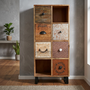 Industrial & Vintage Indian Design Solid Mango Wood Antique Living Room <b>Cabinet</b> with 5+ Drawers for Farmhouse & Villa - Product Image 2