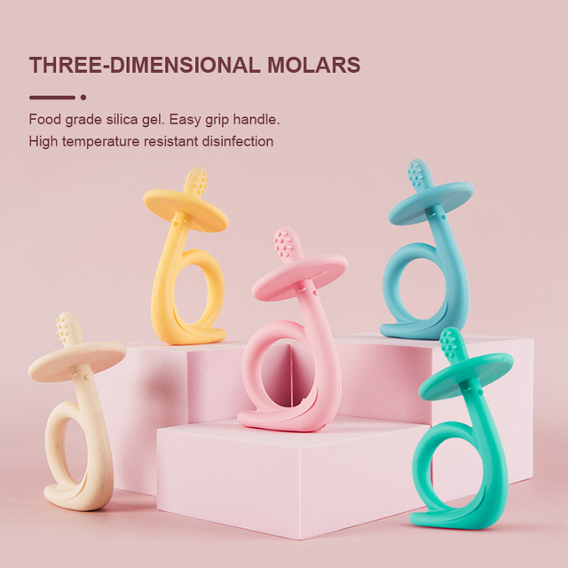 Baby Teething Toys Baby Products Silicone Tooth Snail Shaped Silicone Chewing Teether Toys for Infant Boys and Girls