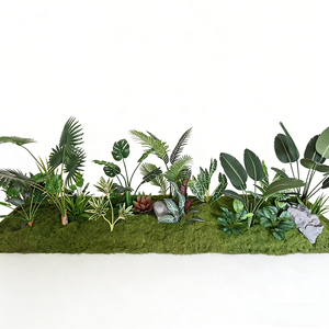 LO-787 Aménagement paysager végétal artificiel personnalisé 350x100cm – Design professionnel de verdure tropicale artificielle pour espaces intérieurs et commerciaux - Product Image 6