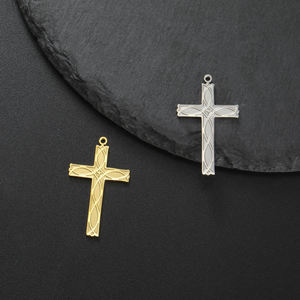 Amulet antik liontin salib dari baja tahan karat berlapis emas Semua Hal ini memungkinkan Aksesori jimat berukir untuk Kalung Gelang - Product Image 3