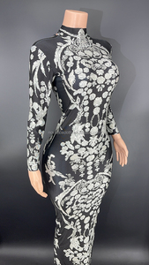 Novance Y2651 2022 nuovi arrivi inverno <span class=keywords><strong>festa</strong></span> <span class=keywords><strong>di</strong></span> capodanno nero diamanti abbaglianti abiti da ballo abiti da sera per feste formali - Product Image 2