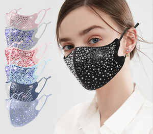 Star gradient ironing cloth masks stereoscopic rhinestone washable breathable dust protective mask