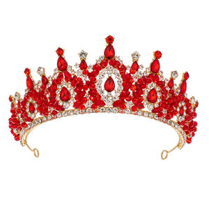 7cm de haut grand mariage princesse diadème couronne femmes romantique Vintage perlé mariage couronne baroque diadème - Product Image 2