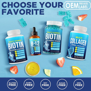 Biocaro OEM Etiqueta Privada biotina colágeno gomoso pelo vitaminas - Product Image 5