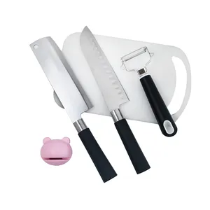 Cubiertos de cocina Chef y cuchillo de carne Pelador Cortador con tabla de servir