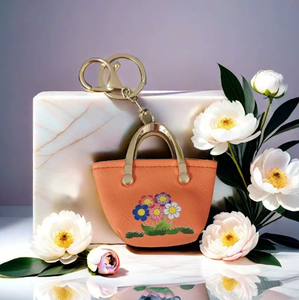 Women Mini PU Leather Handbag Keyring Girls Cute Coin Purse Keychain Pendant with <b>Tassel</b> - Product Image 5