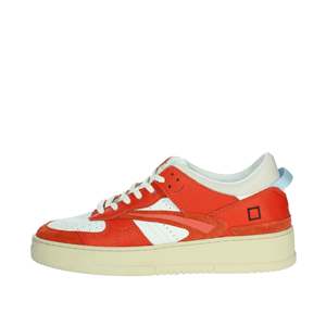 D.A.T.E. Sneakers Donna W401-TO-BC-HT Bianche e Rosse in Tela, Scarpe Trendy Taglia 37 - Product Image 1
