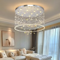Lustre romantique de luxe, lampe de plafond en cristal français, style minimaliste moderne, luminaire suspendu LED pour chambre à coucher et salon