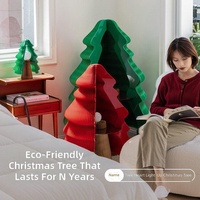 Décorations de Noël haut de gamme pour la maison, décorations de table de Noël en gros, décorations de fêtes, cadeau, arbre de Noël LED pliable en papier nid d'abeille 3D