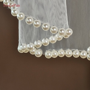 <span class=keywords><strong>Voile</strong></span> de mariée simple et élégant YouLaPan à une seule couche, décoré de perles de haute qualité, en tissu maille transparente V119 - Product Image 5