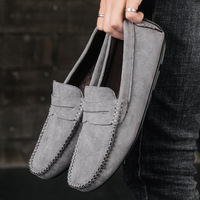Mocassins de conduite pour hommes en gros d'usine - Chaussures décontractées à semelle souple en similicuir suédé |   Chaussons multicolores à enfiler