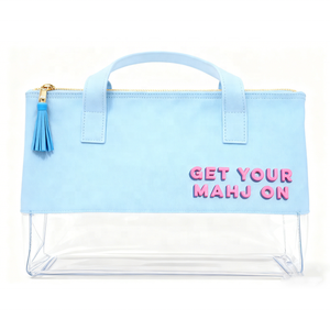 Borsa Mahjong Grande Capacità in PVC Trasparente, Borsa Cosmetica Impermeabile da Viaggio, Organizer Toilette da <span class=keywords><strong>Donna</strong></span> con Nappa e Manico - Product Image 6