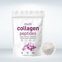 Collagène en poudre OEM sous marque privée, 2 livres, micro-ingrédients, protéines de collagène de types III, IV, V, Biotine, Acide Hyaluronique pour adultes
