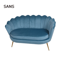 Canapé Chesterfield moderne en velours bleu Mobilier modulaire de maison bon marché Canapé d'appoint seau 2 places pour le salon