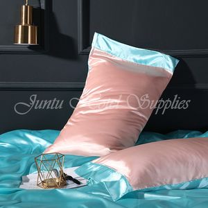 Ensemble de taies d'oreiller en soie de mûrier naturelle de luxe, couture écologique, personnalisable, couleurs mélangées, rafraîchissant, plié - Product Image 4