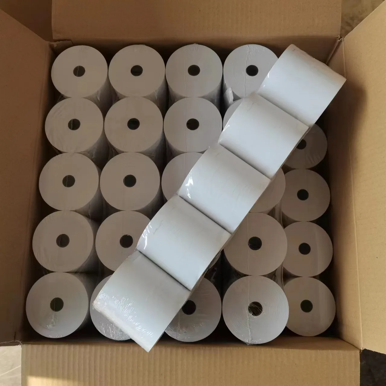 3 1/8 x 230 80 x 80 POS Machine Thermal Receipt Paper Rolls 100% Wood Pulp Single Layer 80x80mm Size tharmal paper roll