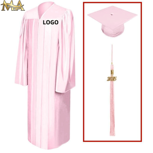 MA Factory en stock Vestidos y gorras de graduación 2025 Uniformes escolares americanos Azul marino Túnica de graduación Vestido de ropa universitaria - Product Image 3