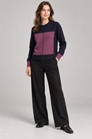 Pull en maille zippé personnalisé pour femme, col rond, blocs de couleur, décontracté, vente en gros, fabricant
