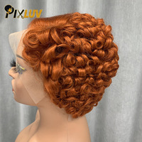 Perruques en cheveux humains en gros, cheveux vietnamiens, perruques Lace Front 13x4 pour femmes, perruque coupe pixie colorée 350, perruques en cheveux humains Remy