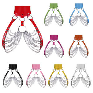 Body Sexy pour femme, Lingerie en cuir, pyjama, ensemble érotique à rayures - Product Image 2