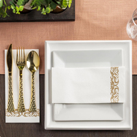 Vente flash - Serviettes en papier de haute qualité, serviettes en papier Airlaid jetables, douces et absorbantes, pour les mariages, les fêtes et les dîners