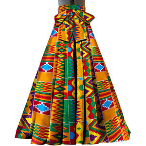 In OFFERTA Gonna Lunga Etnica Ankara per Adulti, Design Dashiki Africano Kente, Ecologica con Tasche e Vita Alta - Product Image 3