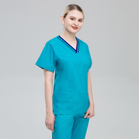 Blouse uniforme à col en V Touchhealthy, uniforme pour les travailleurs de la santé, infirmières, ensemble de blouses à taille élastique, vêtements médicaux