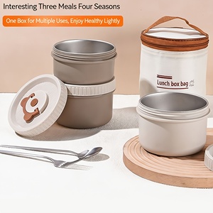 New Arrival Cute Insulated Stainless Steel <strong>Lunch</strong> <strong>Box</strong> Leak Proof <strong>Microwaveable</strong> Portable for School Travel Camping Bento <strong>Box</strong> - Product Image 5