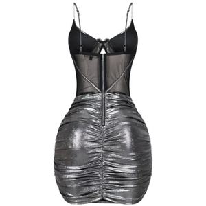 ชุดเดรสออกงานกลางคืนแบบใหม่คุณภาพสูงสำหรับผู้หญิง ทรงเว้าต่ำ ดีไซน์หรูหรา เหมาะสำหรับงานปาร์ตี้และไนท์คลับ สไตล์เซ็กซี่รัดรูปทรงมินิ - Product Image 5