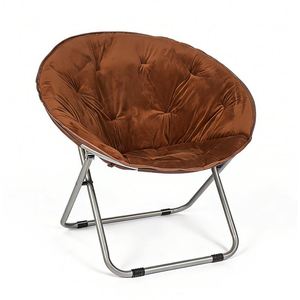 Portable Foldable Moon <b>Chair</b>, Comfort Fluffy Round Saucer <b>Chair</b> for Indoor <b>Relaxation</b>, Apartment & Gaming Room - Product Image 4