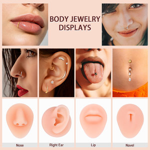 Molde de Silicona para Práctica de <span class=keywords><strong>Piercing</strong></span> Corporal en Oreja, Boca, Ombligo, Lengua y Nariz, Modelo de Piel para <span class=keywords><strong>Piercing</strong></span>, Modelo de Oreja de Silicona para Exhibición de Joyería - Product Image 1