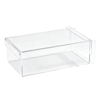 Boîte à tiramisu rectangulaire en acrylique transparent avec couvercle coulissant, qualité alimentaire, pour présentation de desserts, pâtisseries, mousses, gâteaux, emballage cadeau