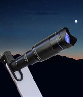Télescope haute puissance ED 40x, objectif téléobjectif pour appareil photo, zoom réglable, télescope pour téléphone portable, monoculaire