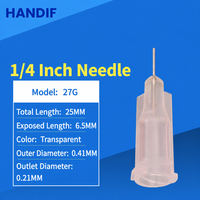 Buse de seringue industrielle HANDIF à aiguille droite Luer Lock, pointe en acier inoxydable pour machine automatique, colle UV PCB, 0,25 pouce