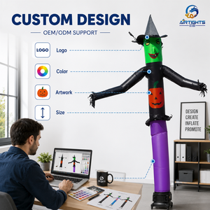 Figura Inflable Personalizada <span class=keywords><strong>de</strong></span> Bruja Bailarina <span class=keywords><strong>de</strong></span> Halloween, Sky Dancer con Diseño <span class=keywords><strong>de</strong></span> Calabaza, Ideal para Publicidad Exterior en Tiendas - Product Image 4