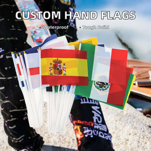 Флажки ручные из полиэстера с цифровой печатью на заказ (OEM/ODM), 14x21 см/5.5x8.2 дюйма, с логотипом, для размахивания - Product Image 2
