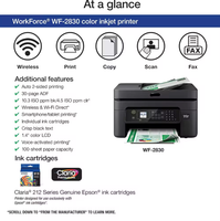 Nouvelle imprimante tout-en-un sans fil WF-2930 avec fonctions de numérisation, copie, télécopie, chargeur automatique de documents et impression recto-verso automatique