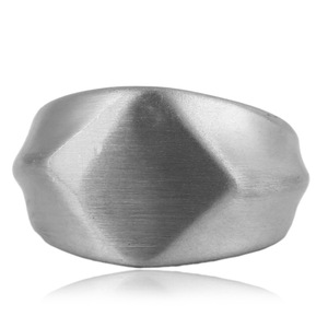 yunnique Geometric Square <b>Ring</b> Steel Color Unisex Wedding Jewelry Plain Design Fashion <b>Rings</b> - Product Image 4