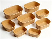 Bols rectangulaires pour salade / Bol alimentaire en papier carré / Bol à salade jetable avec couvercle, boîte en papier carrée