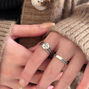Yinruitai S925 <b>Sterling</b> <b>Silver</b> <b>Ring</b> Women Fashion Open Index Finger Letter Design Everyday Wear - Product Image 4