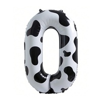 Ballon d'anniversaire numérique en aluminium motif vache, 40 pouces, noir et blanc, style américain, pour le Nouvel An et la Journée des enfants