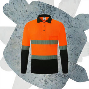 Chemise de travail de sécurité en coton imperméable à manches courtes, haute visibilité, classe 1 ANSI, avec LED clignotante, bande réfléchissante, logo personnalisé, vente en gros - Product Image 3