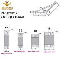 Vente en gros de support de profil d'angle de 135 degrés fente en V/T-slot8 2020/3030/4040/4545 accessoires prix d'usine d'alliage d'aluminium