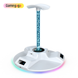 Support de charge pour manettes 3 en 1 X YZC-600 avec lumière RGB, support pour casque et station de charge double pour manettes avec voyant lumineux - Product Image 4