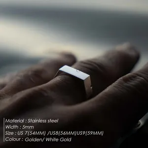 Серебряное кольцо с печаткой из нержавеющей стали